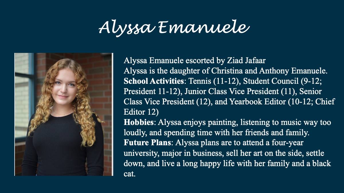 Alyssa Emanuele - Homecoming Court 2022