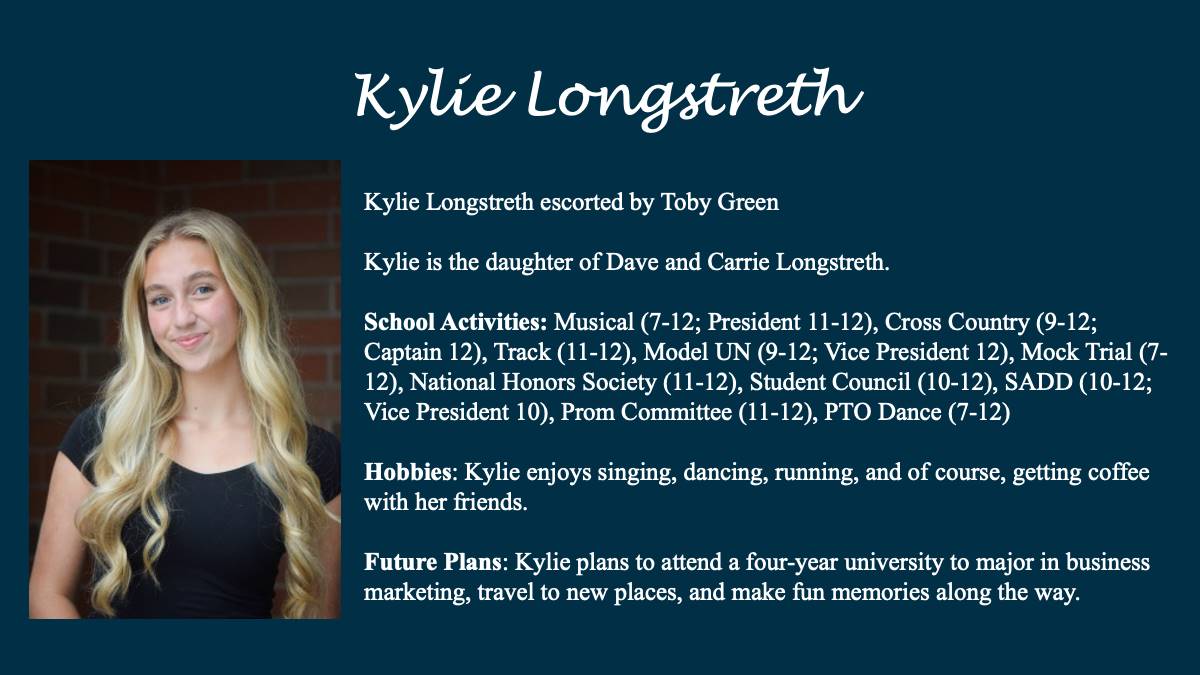 Kylie Longstreth - Homecoming Court 2022