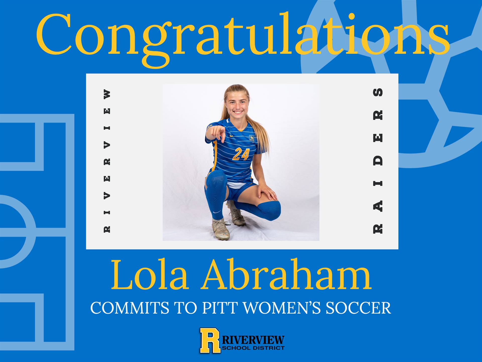 Lola Abraham, Riverview Junior, Girls Soccer, Commits to Pitt