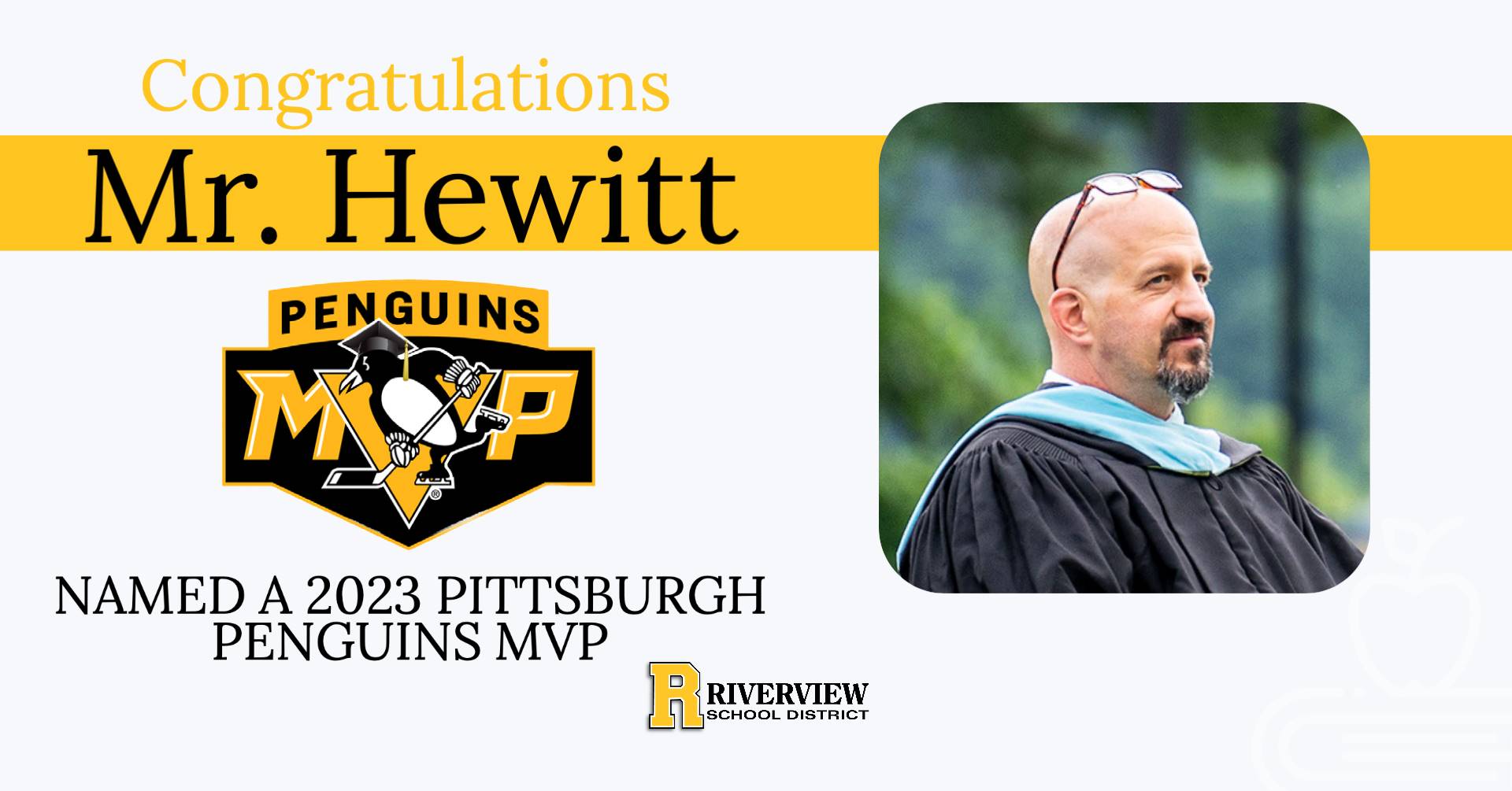 Mr. Hewitt named a 2023 Pittsburgh Penguins MVP (Most Valuable Principal)