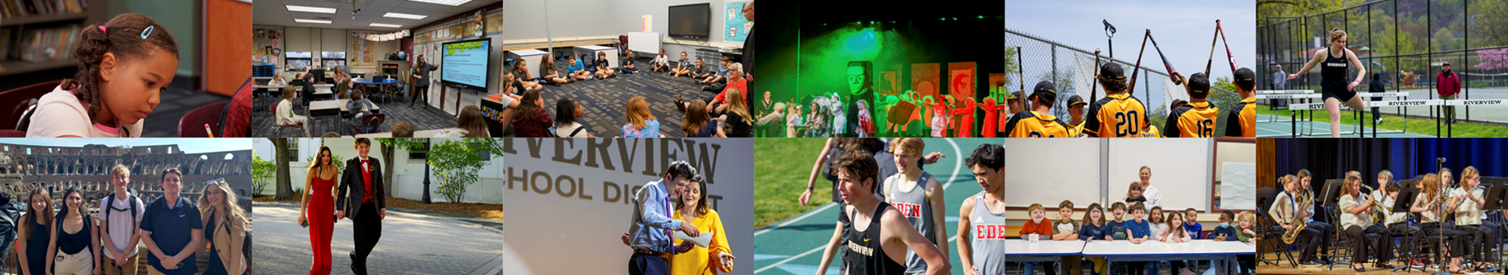 Collage of student activities and programs at Riverview School District.