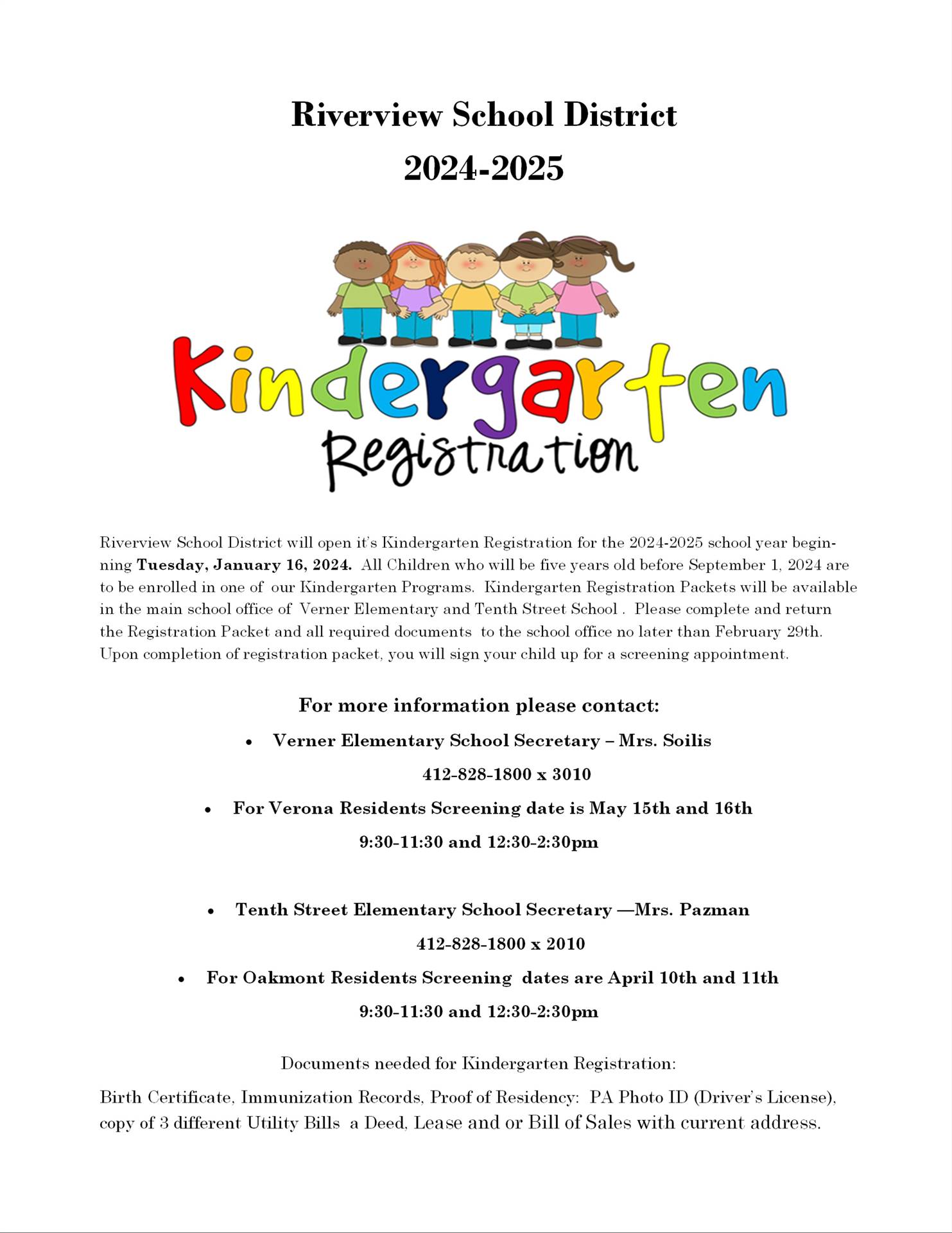 RSD 2024-2025 Kindergarten Registration