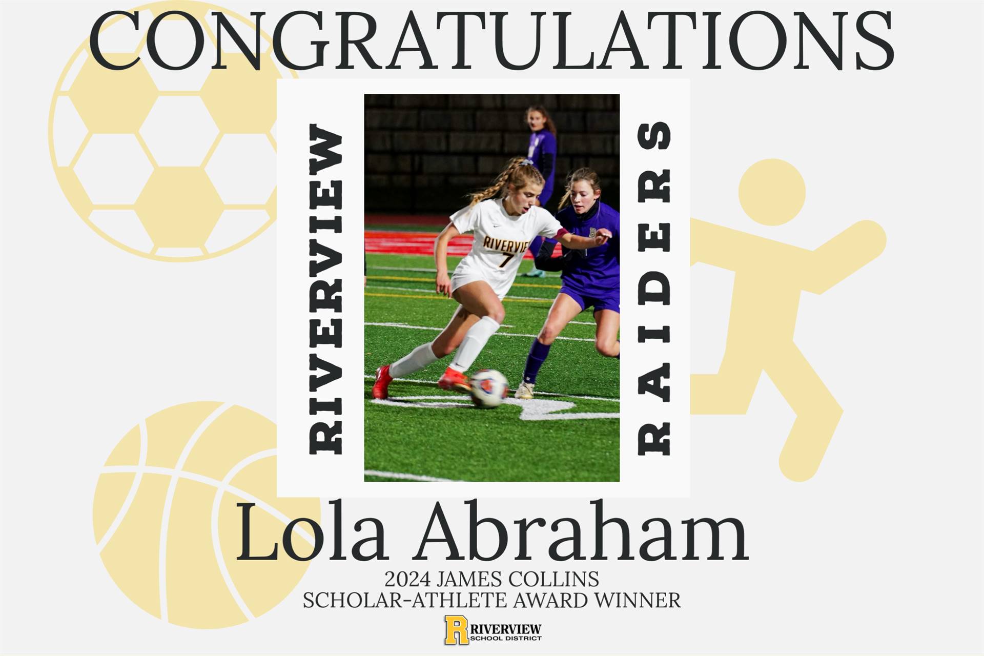 Congratulations to Lola Abraham, 2024 James Collins Scholar-Athlete Award Winner